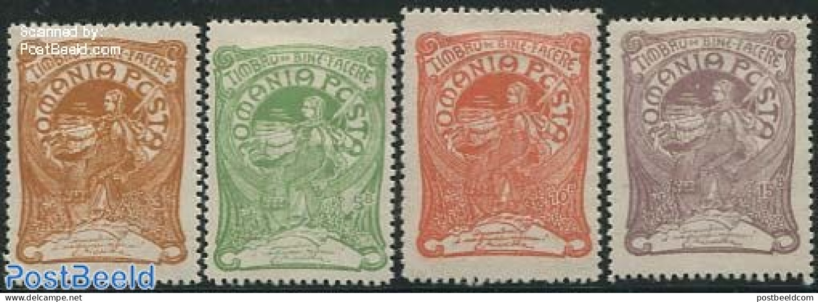 Romania 1906 Spinning Queen 4v, Unused (hinged), History - Various - Kings & Queens (Royalty) - Textiles - Ongebruikt