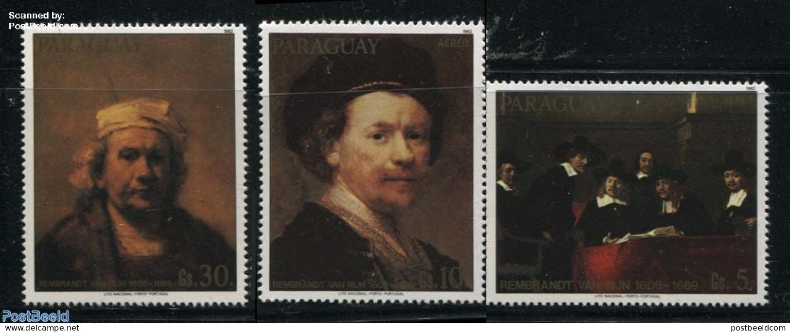 Paraguay 1983 Rembrandt Paintings 3v, Mint NH, Art - Paintings - Rembrandt - Paraguay