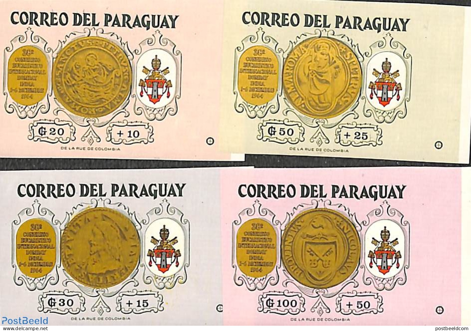 Paraguay 1964 Eucharistic Congress 4v Imperforated, Mint NH, Religion - Religion - Paraguay