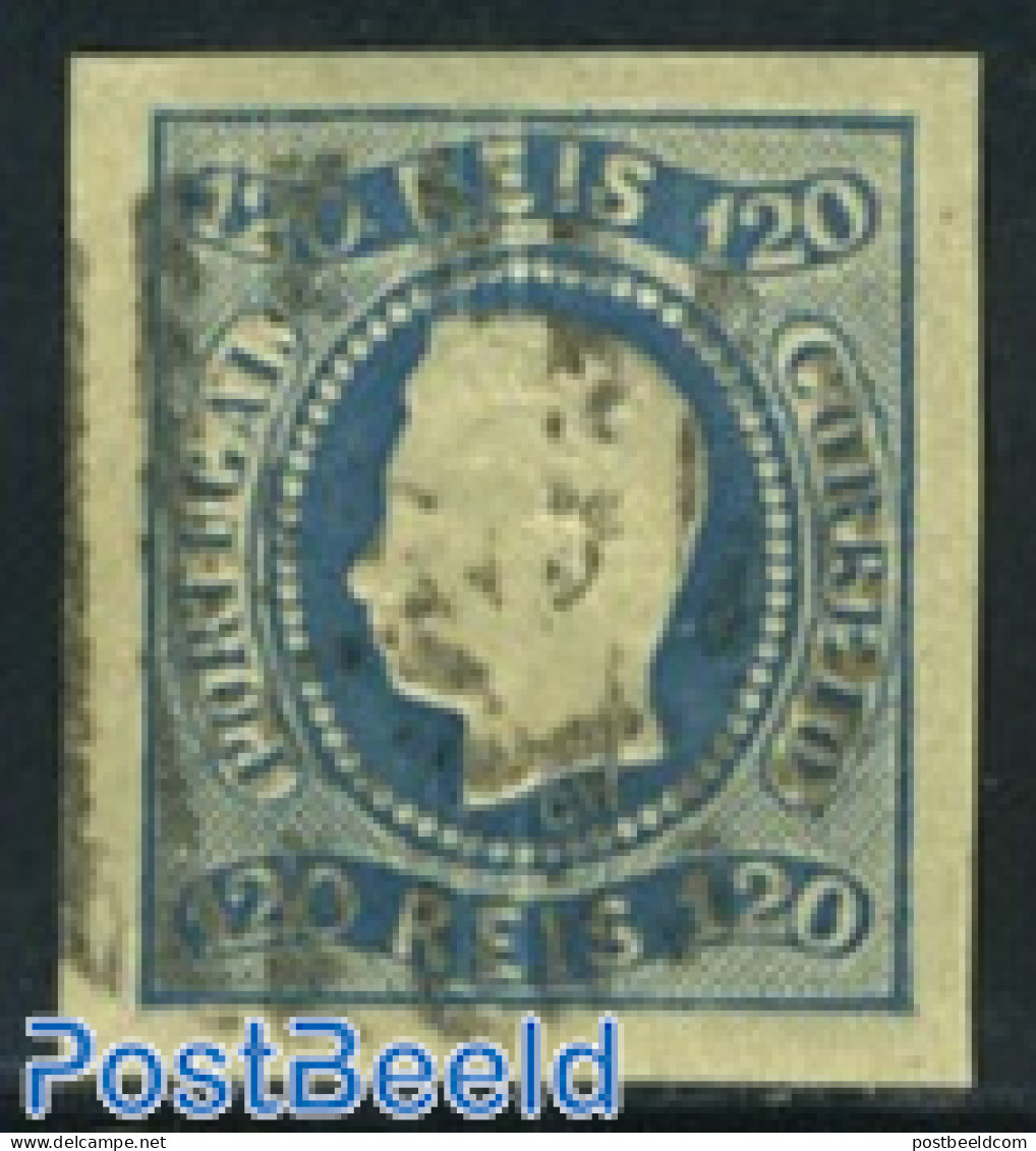 Portugal 1866 120R. Blue, Used, Used Stamps - Oblitérés