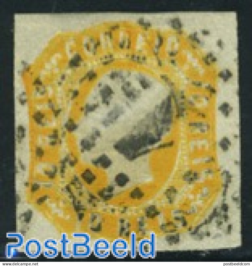 Portugal 1862 10R Orange, Canc. No. 1, Used Stamps - Used Stamps