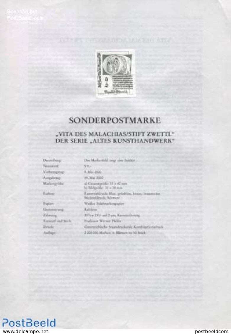 Austria 2000 HANDICRAFTS 1V BLACKPRINT, Mint NH, Art - Books - Nuevos