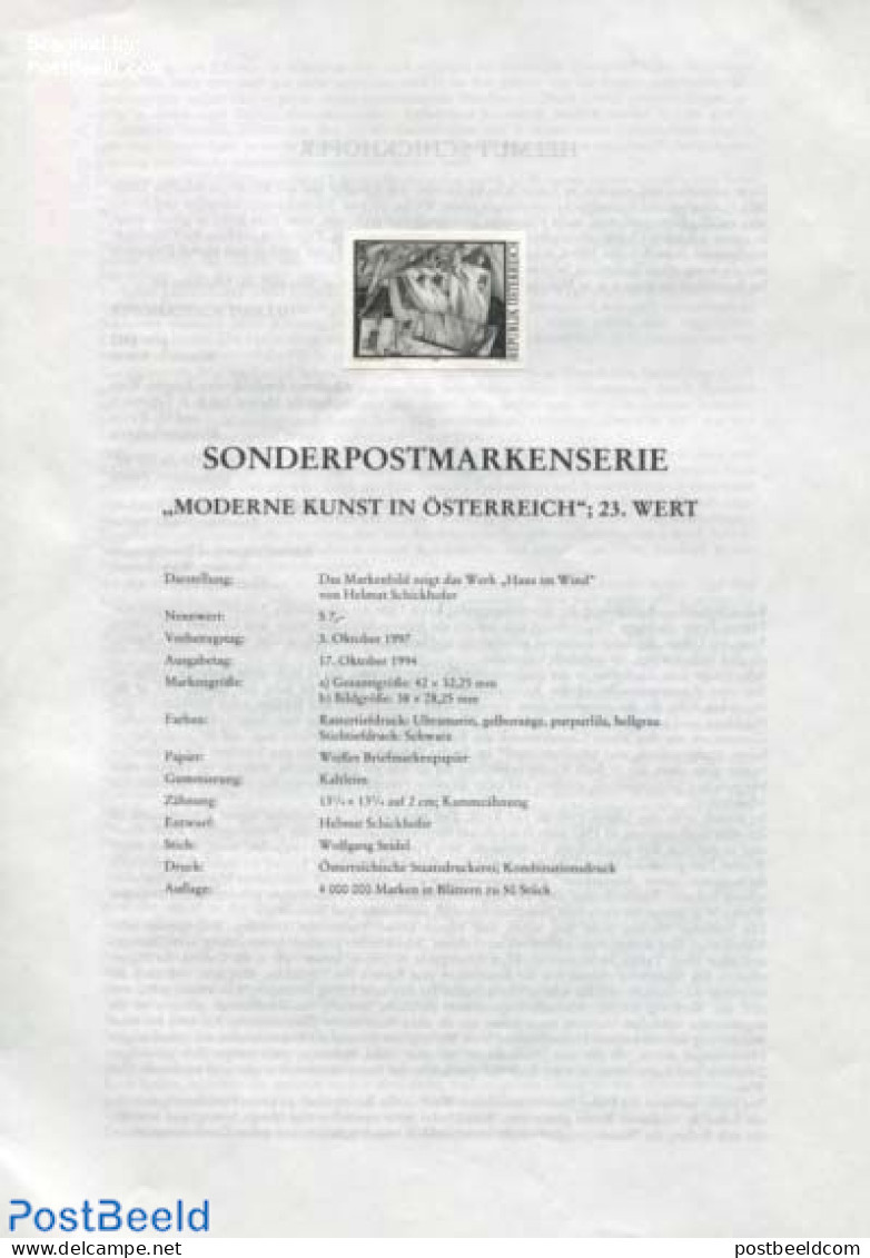 Austria 1997 SCHICKHOFER PA BLACKPRINT, Mint NH, Art - Modern Art (1850-present) - Unused Stamps