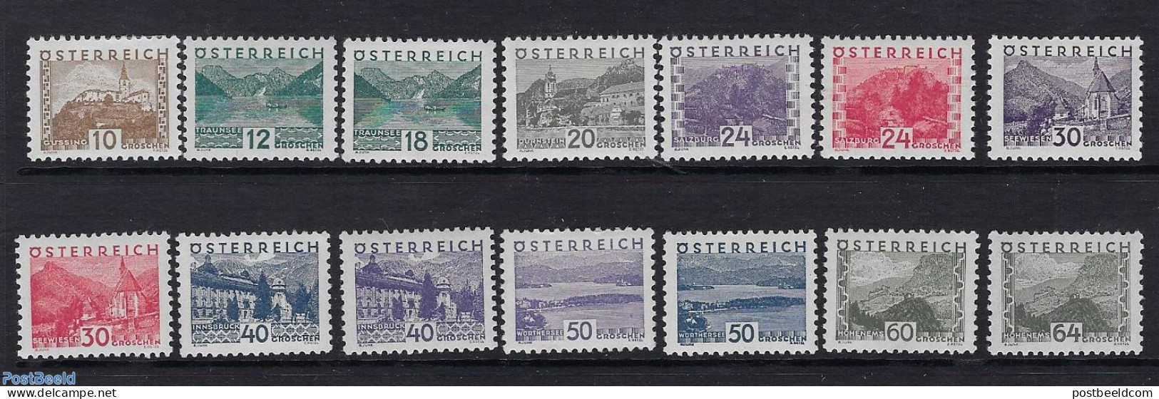 Austria 1932 Definitives, Landscapes 14v, Unused (hinged) - Nuevos