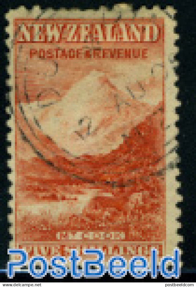 New Zealand 1899 5sh Orange-red, Used, Short Perf On Top, Used - Oblitérés
