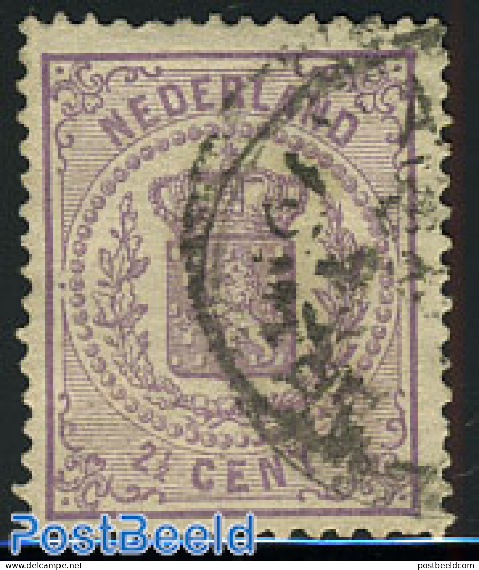 Netherlands 1875 2.5c Purple, Perf. 13.25 Large Holes, Used Stamps - Gebraucht