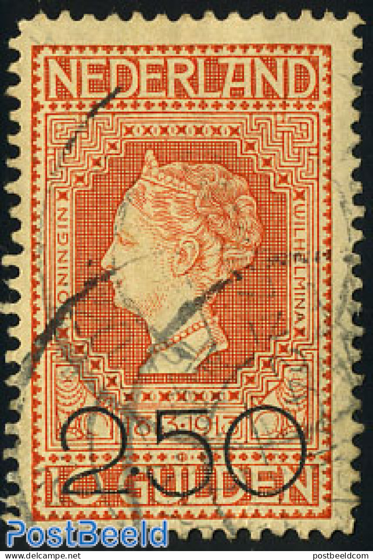 Netherlands 1920 2.50 @ 10G Orange, Used Stamps - Gebraucht