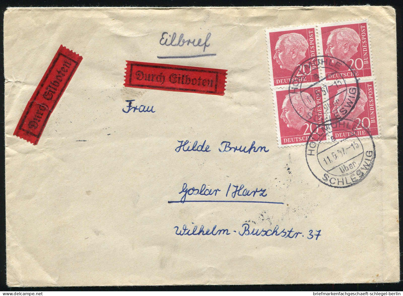 Bundesrepublik Deutschland, 1956, 183 (8), 185 (4), 185y(4), Brief - Otros & Sin Clasificación