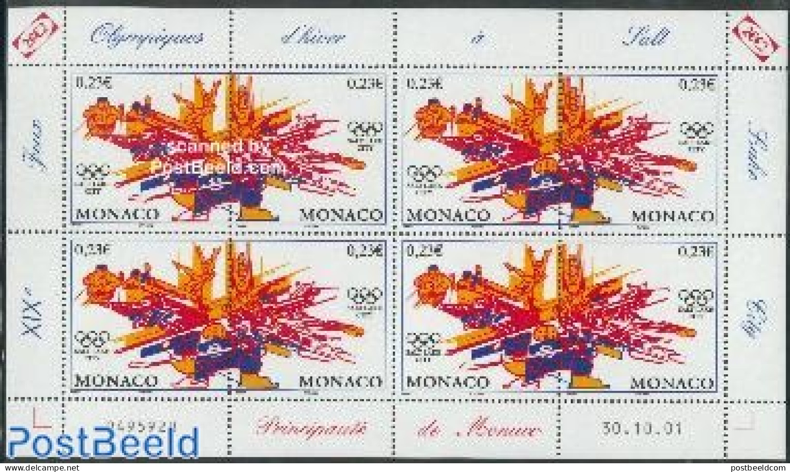 Monaco 2002 SALT LAKE CITY M/s, Mint NH, Sport - Ice Hockey - Olympic Winter Games - Ungebraucht