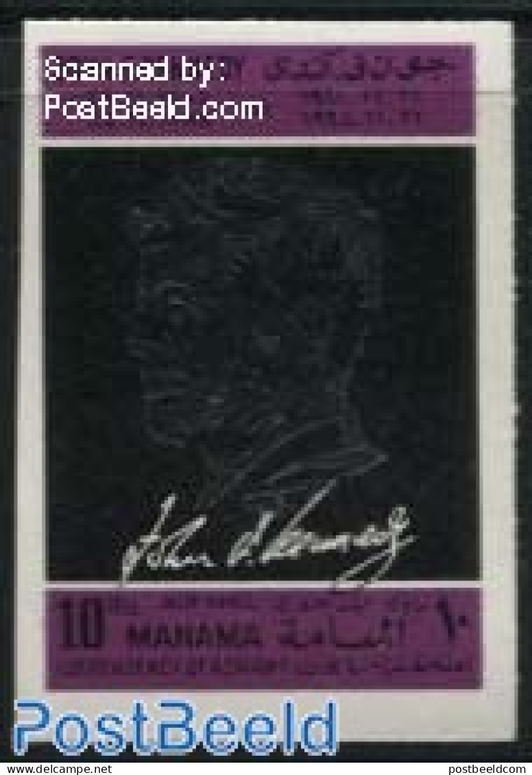 Manama 1968 Kennedy 1v, Imperforated, Mint NH, History - American Presidents - Manama