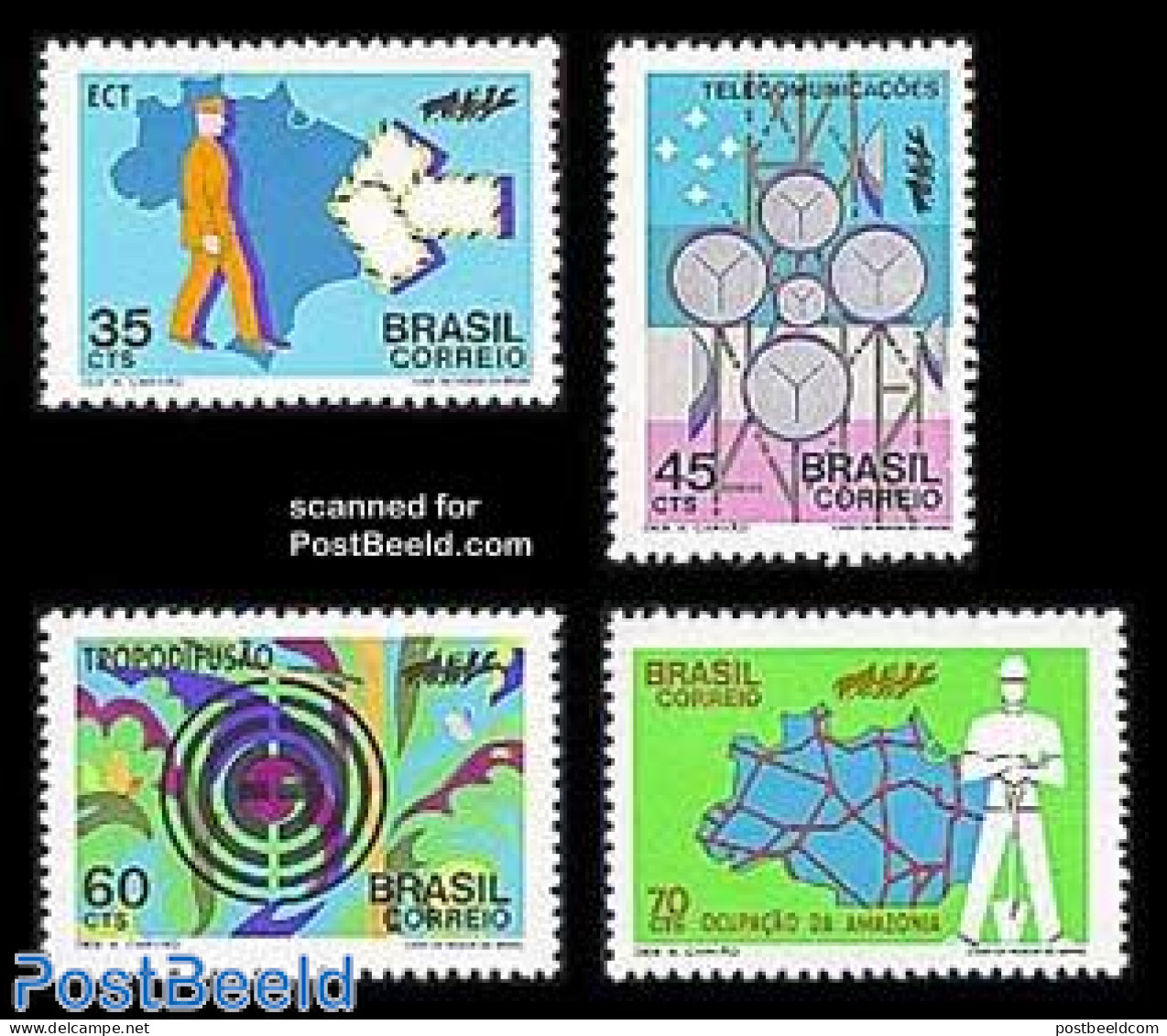 Brazil 1972 National Development 4v, Mint NH, Various - Maps - Unused Stamps