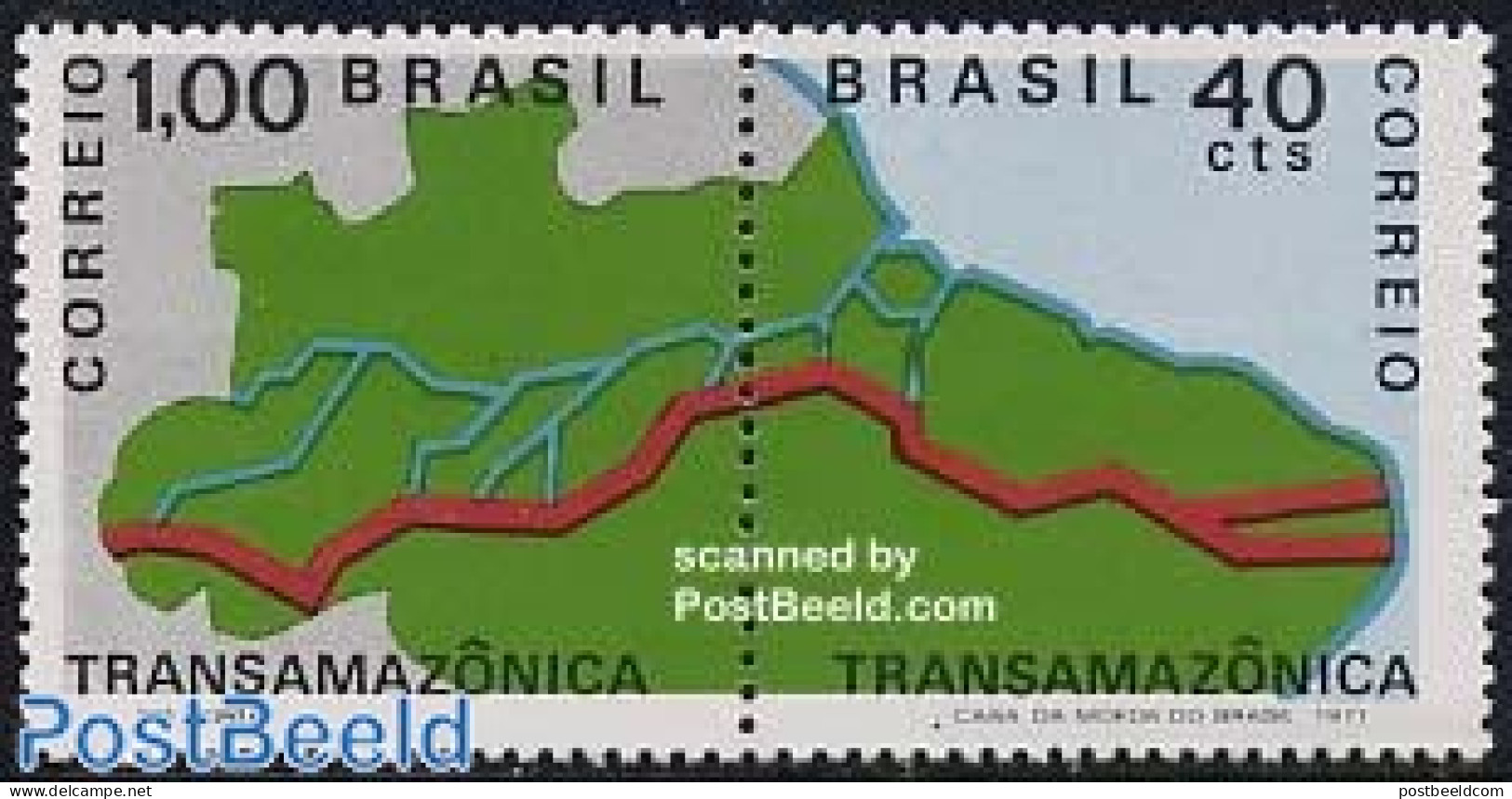 Brazil 1971 Trans AMERICA Highway 2v [:], Mint NH, Various - Maps - Unused Stamps