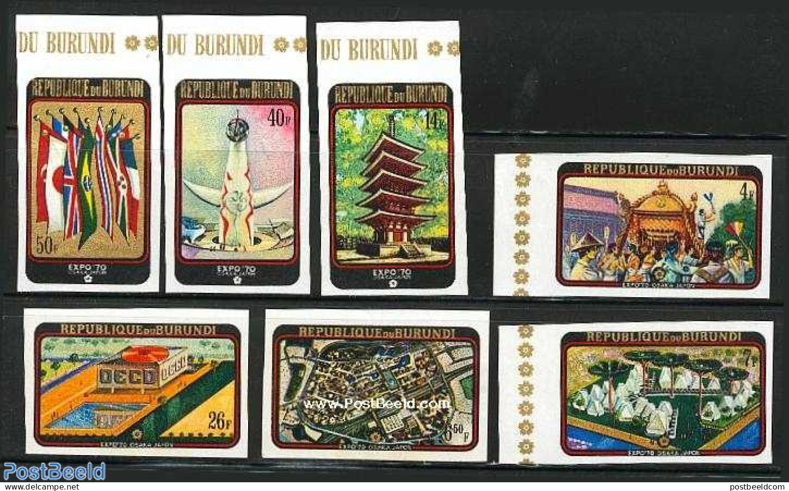 Burundi 1970 Expo 70 7v Imperforated, Mint NH, Various - World Expositions - Art - Modern Architecture - Other & Unclassified