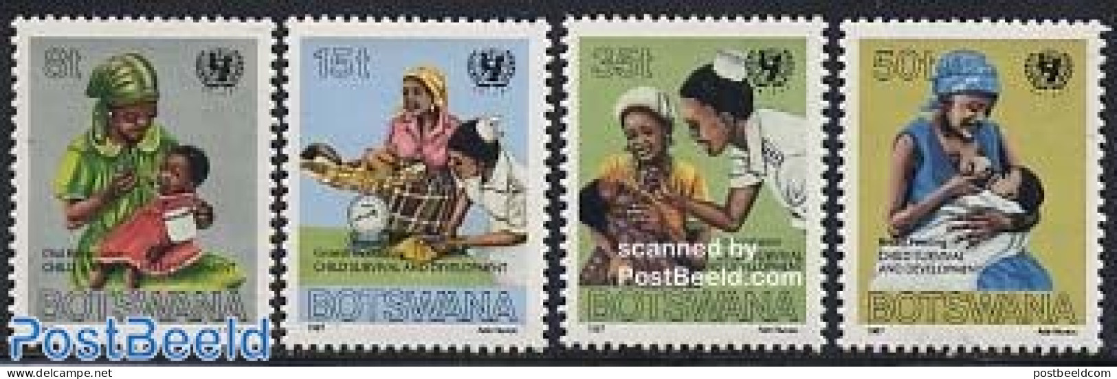 Botswana 1987 Children Health Campaign 4v, Mint NH, Health - Health - Botswana (1966-...)