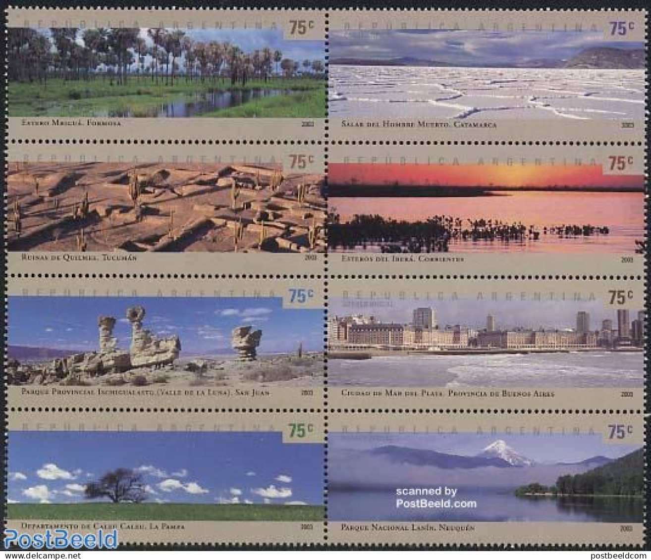 Argentina 2003 Landscapes 8v [+++], Mint NH, Nature - Sport - Various - Trees & Forests - Mountains & Mountain Climbin.. - Unused Stamps