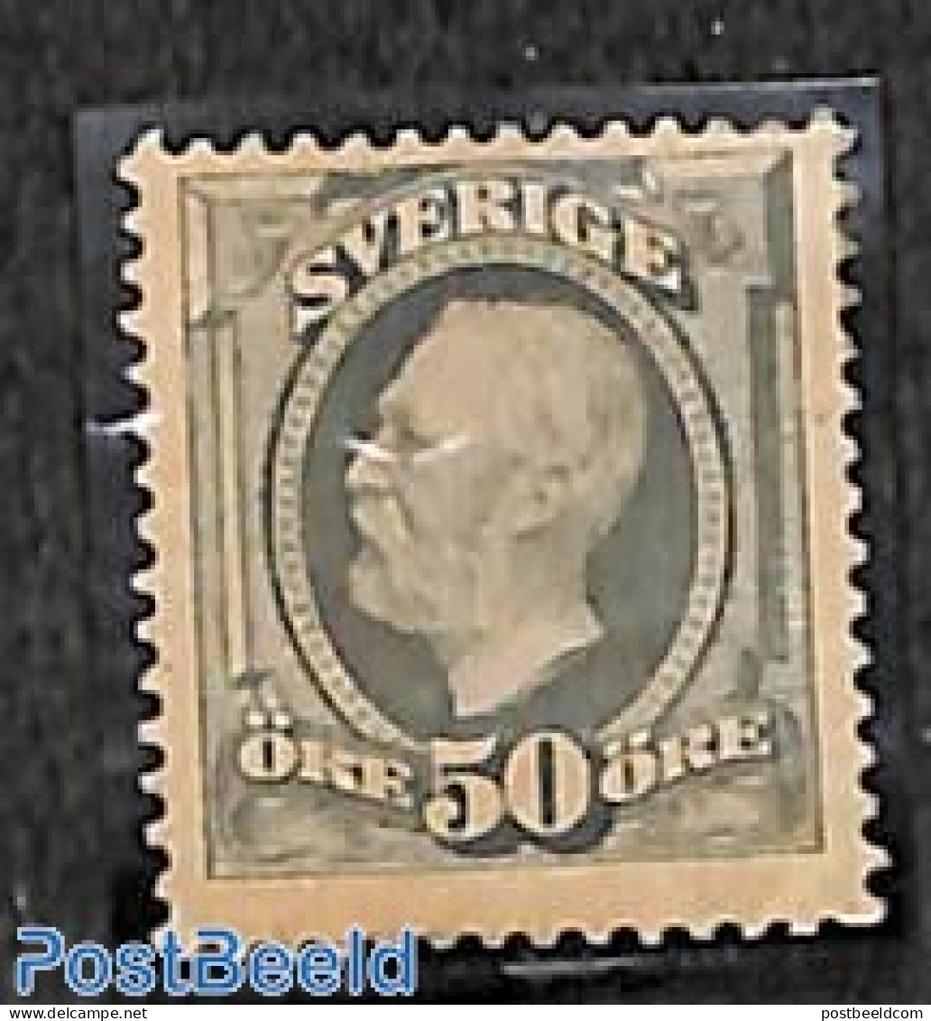 Sweden 1891 50o, Olivegrey, Stamp Out Of Set, Unused (hinged) - Unused Stamps