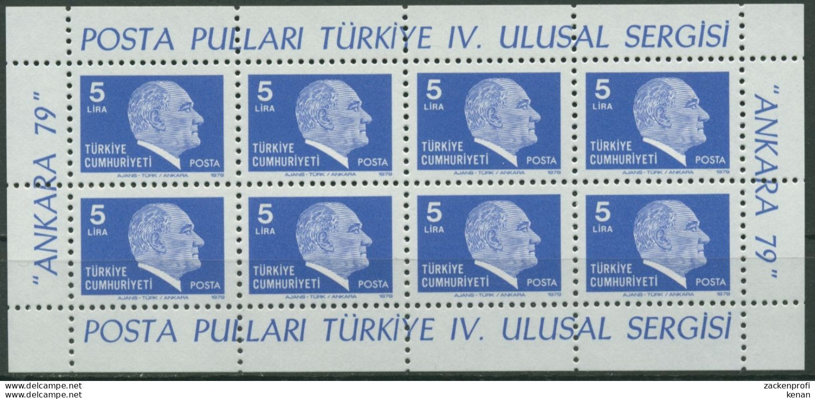 Turkey, 1979, Mi: 2482 Sheet (MNH) - Unused Stamps