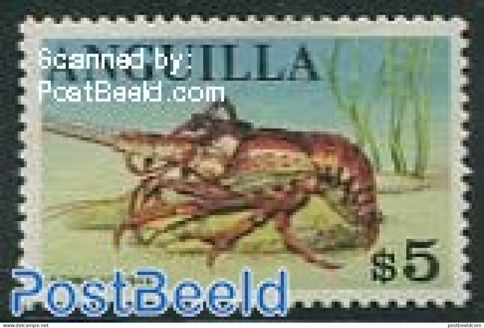 Anguilla 1968 $5, Stamp Out Of Set, Mint NH, Nature - Shells & Crustaceans - Vie Marine