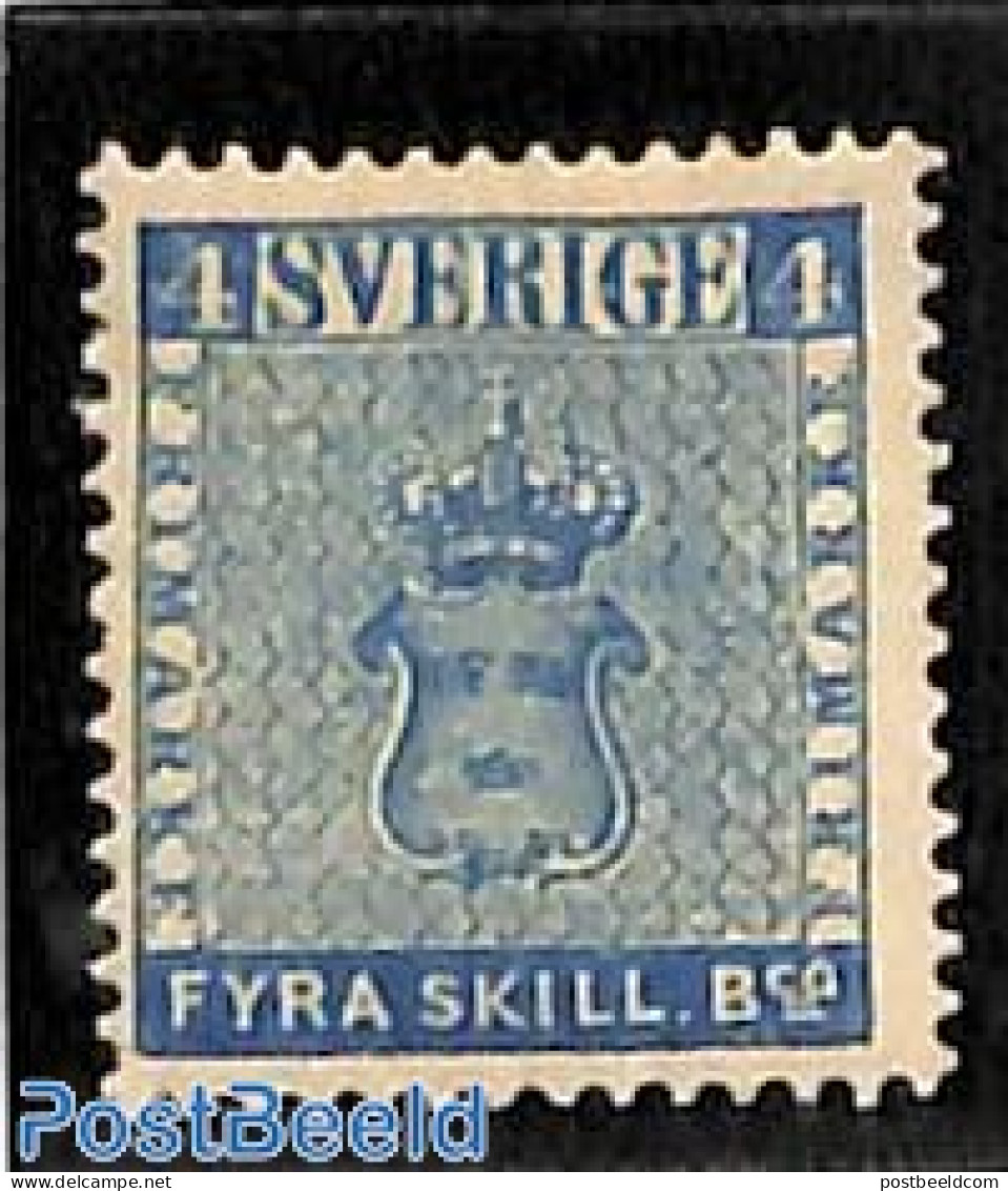 Sweden 1858 12 Ore, Coat Of Arms, Unused (hinged) - Unused Stamps