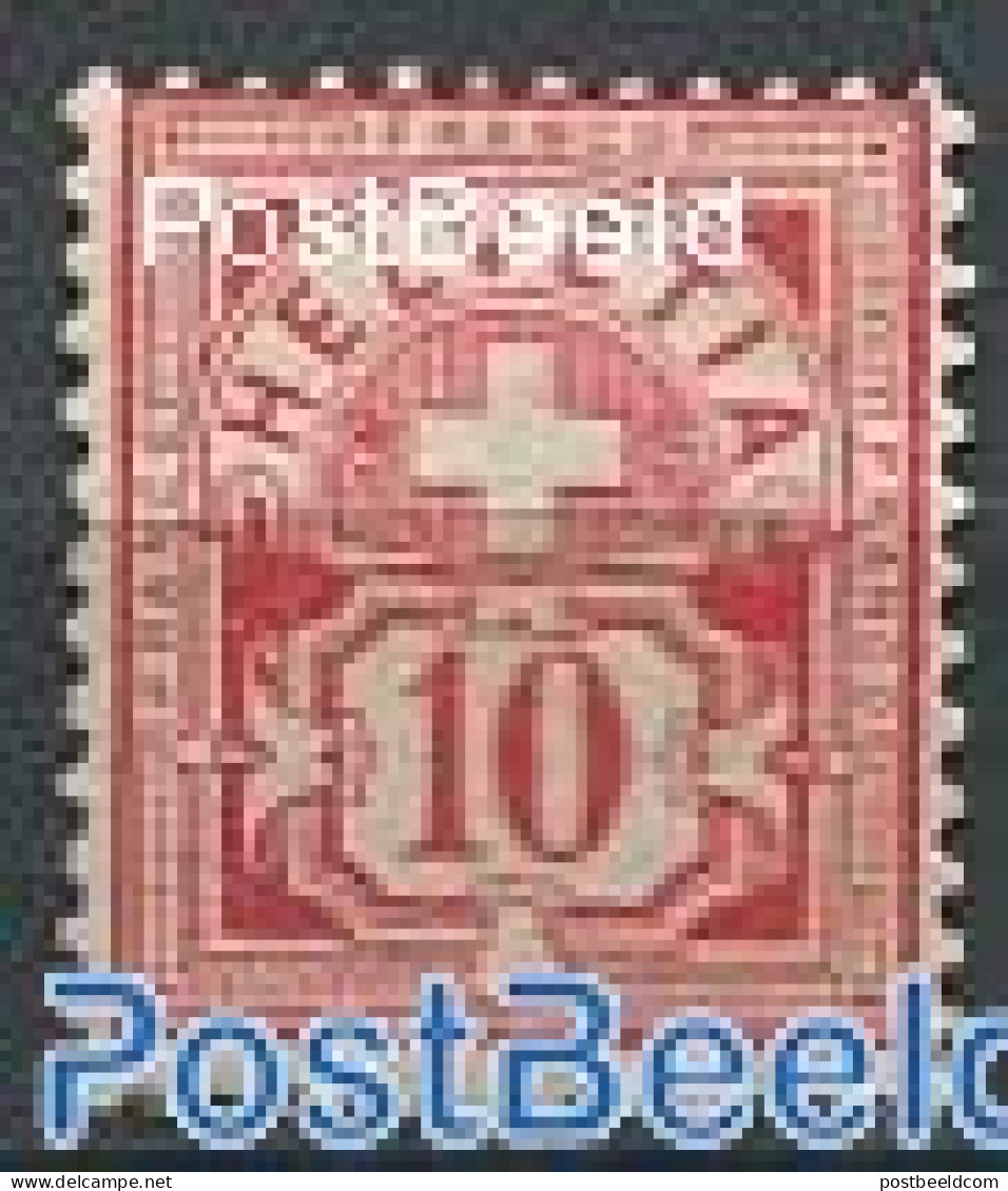 Switzerland 1882 10c Rosacarminered, Stamp Out Of Set, Unused (hinged) - Neufs