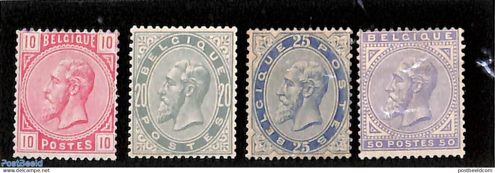 Belgium 1883 Definitives, King Leopold II 4v, Unused (hinged) - Unused Stamps