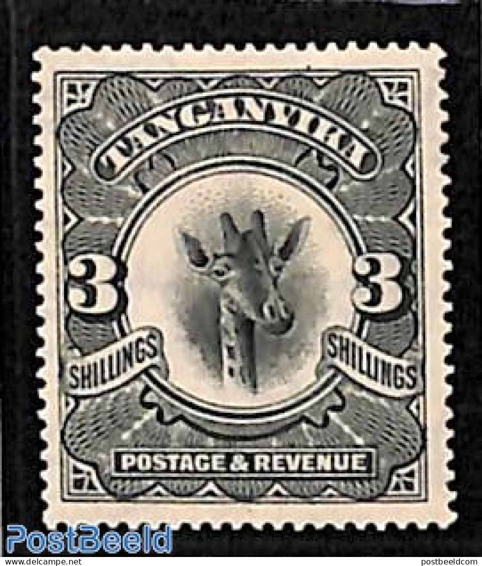 Tanzania 1922 3sh, WM Sidewards, Stamp Out Of Set, Unused (hinged), Nature - Giraffe - Tanzanie (1964-...)