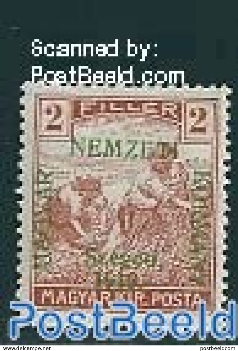Hungary 1919 Szegedin, 2f, Stamp Out Of Set, Unused (hinged) - Neufs