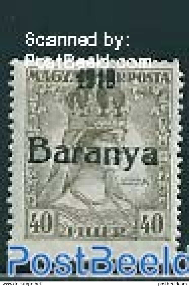 Hungary 1919 Baranya, 40f, Stamp Out Of Set, Unused (hinged) - Neufs