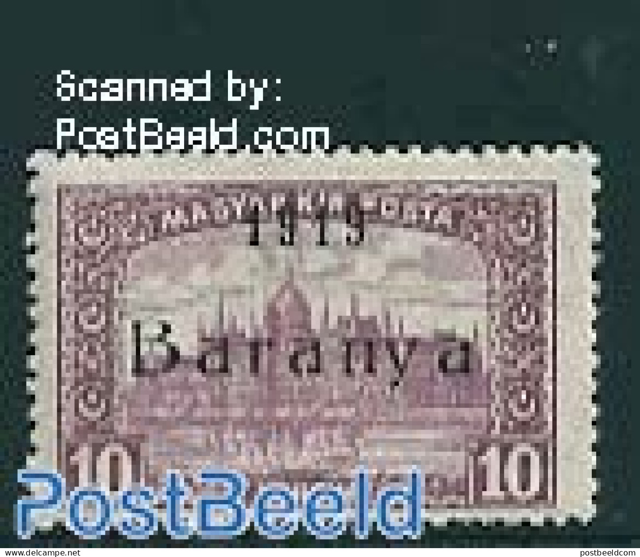 Hungary 1919 Baranya, 10Kr, Stamp Out Of Set, Unused (hinged) - Nuevos