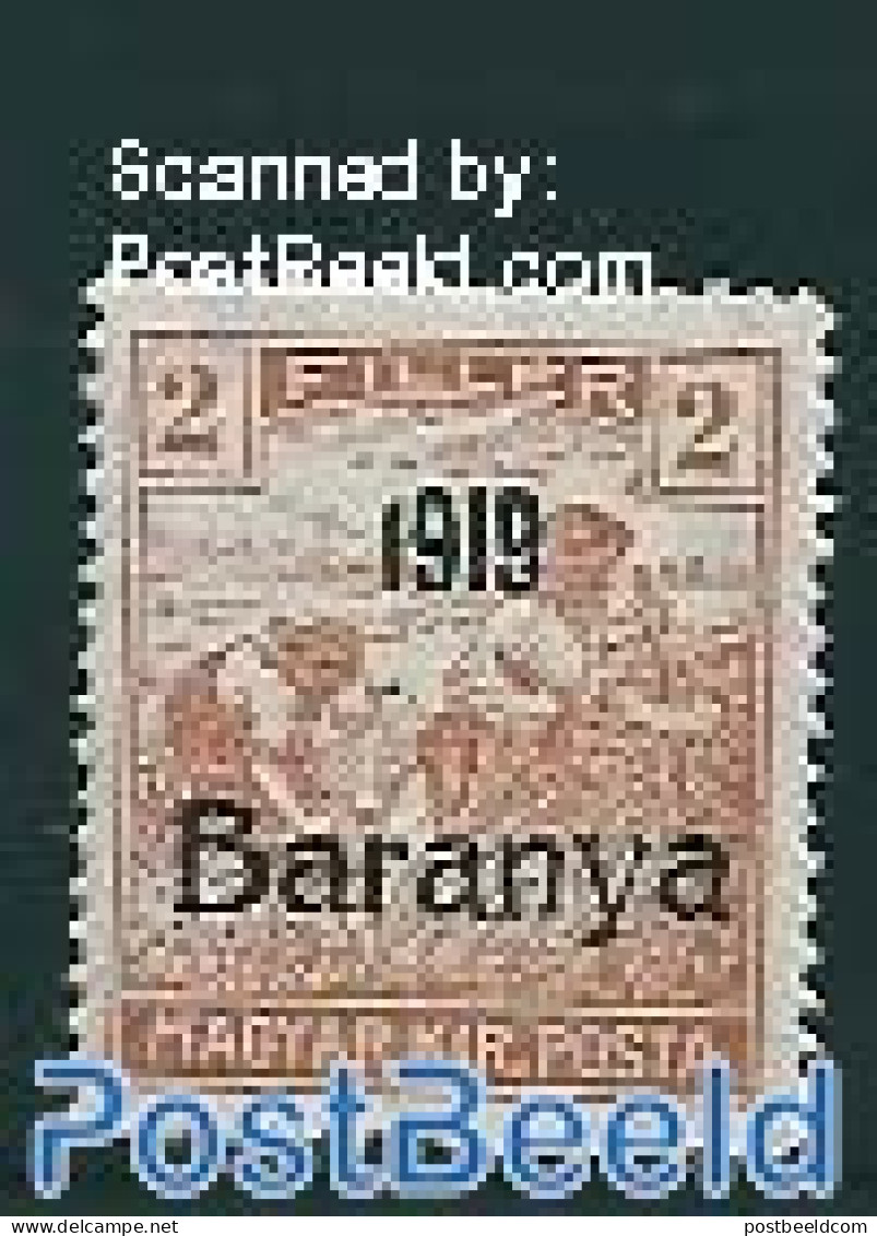 Hungary 1919 Baranya, 2f, Stamp Out Of Set, Unused (hinged) - Ungebraucht