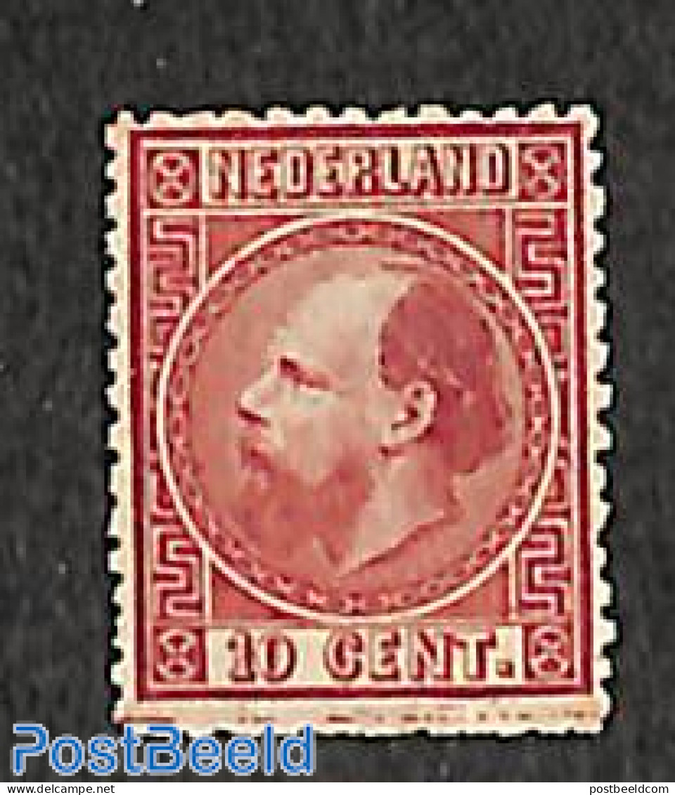 Netherlands 1867 10c, Type II, Perf. 13.5, Stamp Out Of Set, Unused (hinged) - Unused Stamps