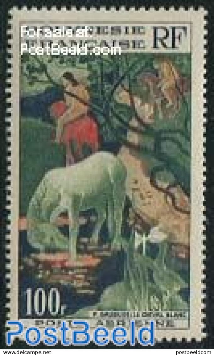 French Polynesia 1958 100F, Gaugin, Stamp Out Of Set, Mint NH, Nature - Horses - Art - Modern Art (1850-present) - Pau.. - Nuovi
