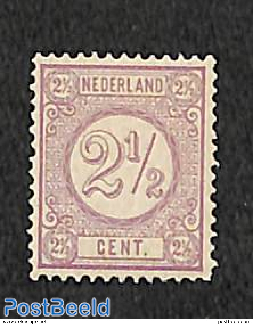 Netherlands 1889 2.5c, Perf. 12.5, Large Holes, Stamp Out Of Set, Unused (hinged) - Unused Stamps