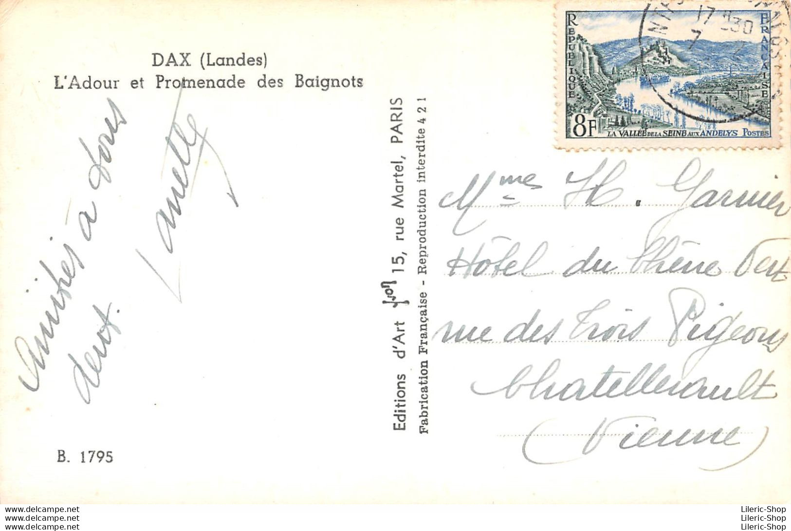 DAX (40) CPSM  1955 - L'Adour Et Proenade Des Baignots- Éd. D'Art YVON - Dax