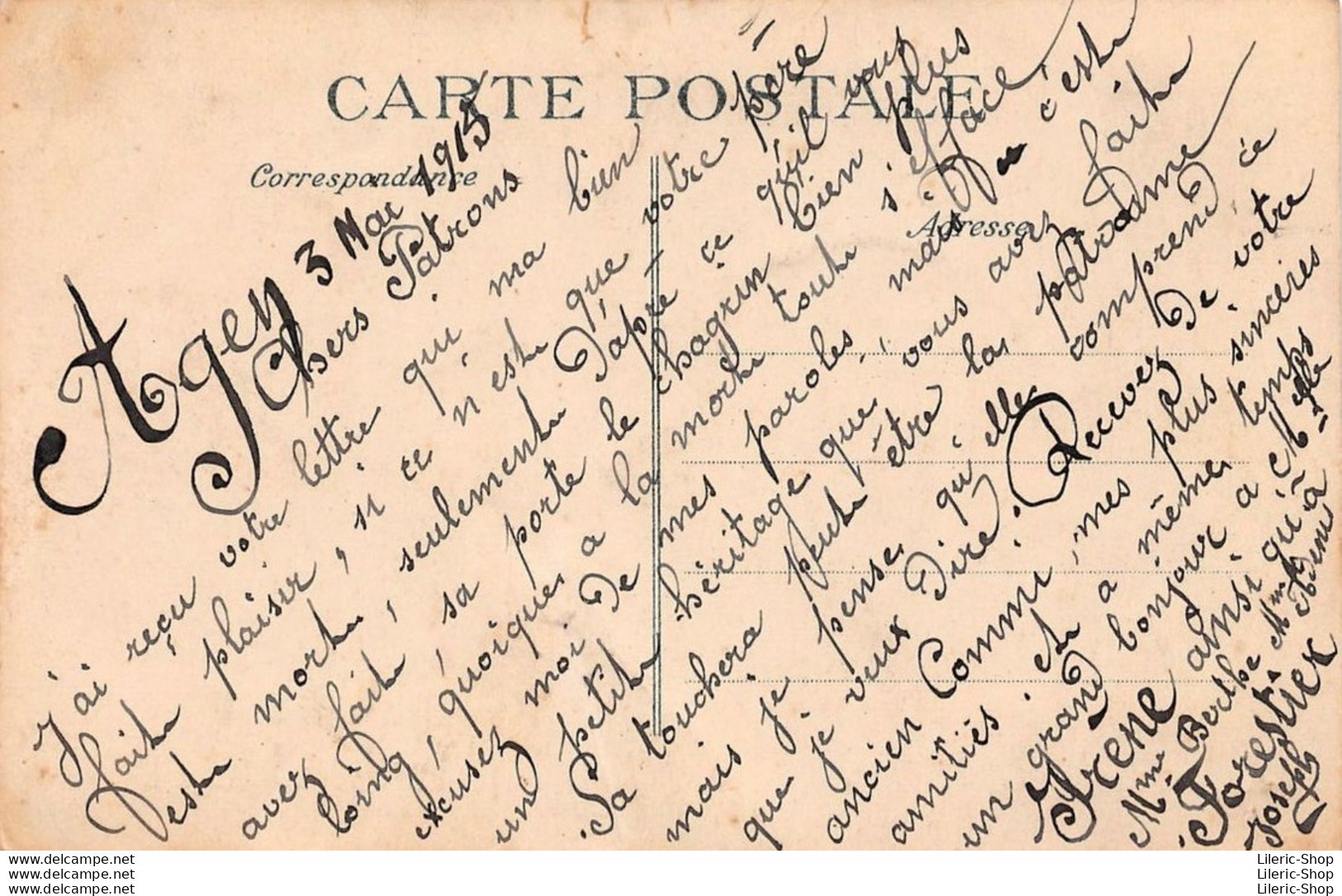 Amitiés D'AGEN (47) CPA 1915 - - Éd. ELD - Agen