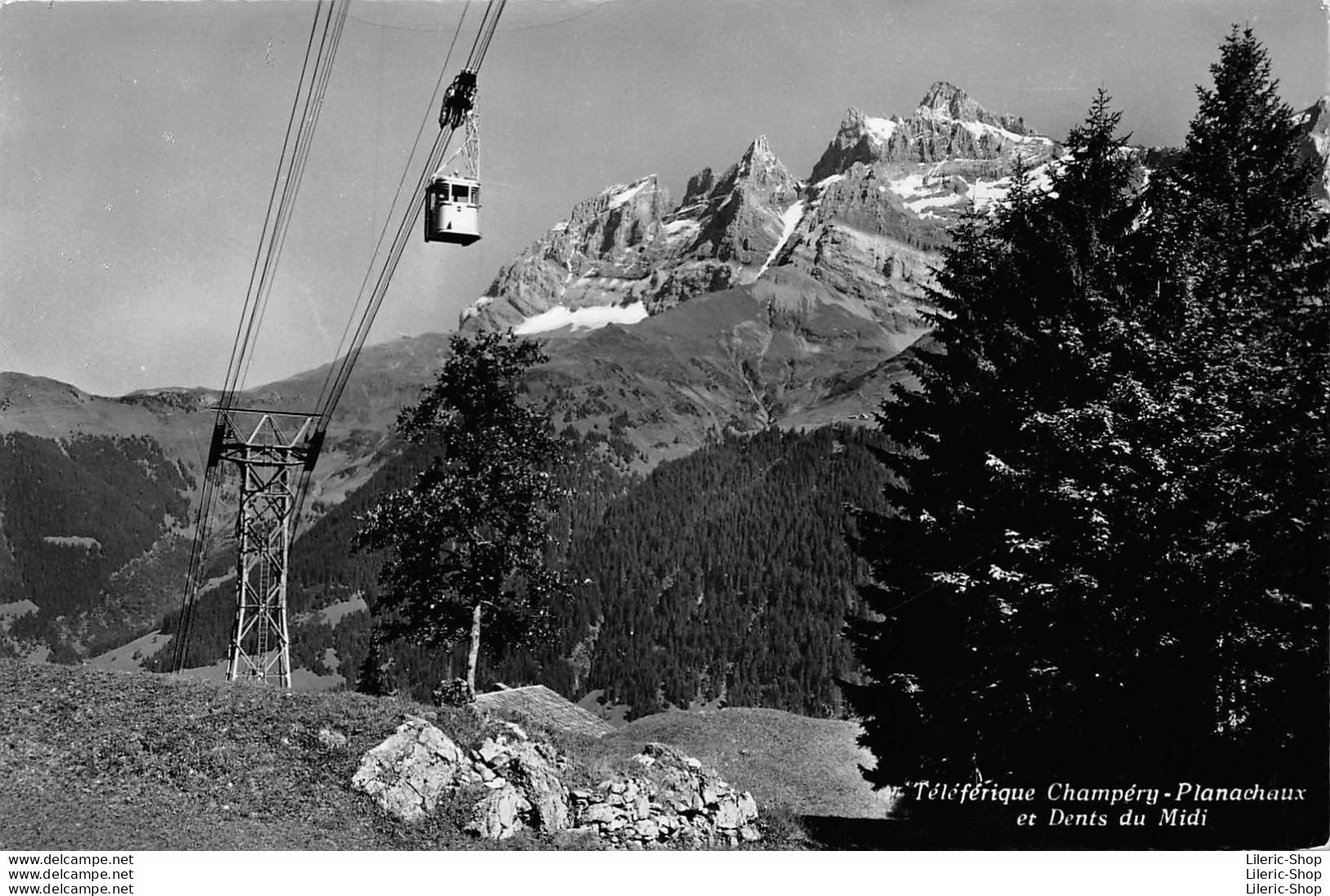 TÉLÉFÉRIQUE CHAMPÉRY (VAL) CPA ±1950 -  Planachaux Et Dents Du Midi - Photo-Éditions A. DERIAZ - Champéry