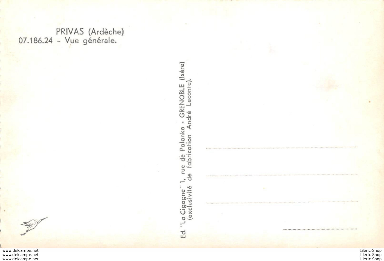 PRIVAS (07) - CPSM ±1960 - Vue Générale - Éd. LA CIGOGNE - Privas