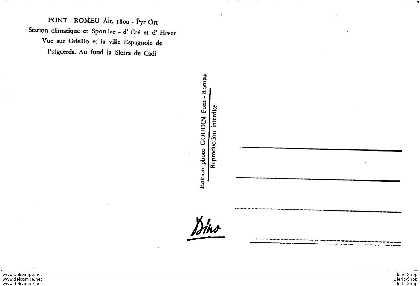 FONT-ROMEU (66) - CPSM±1950 - Vue Sur ODEILLO  Et PUIGCERDA - Au Fond, La Sierra De CADI - ÉD. GOUDIN - Autres & Non Classés