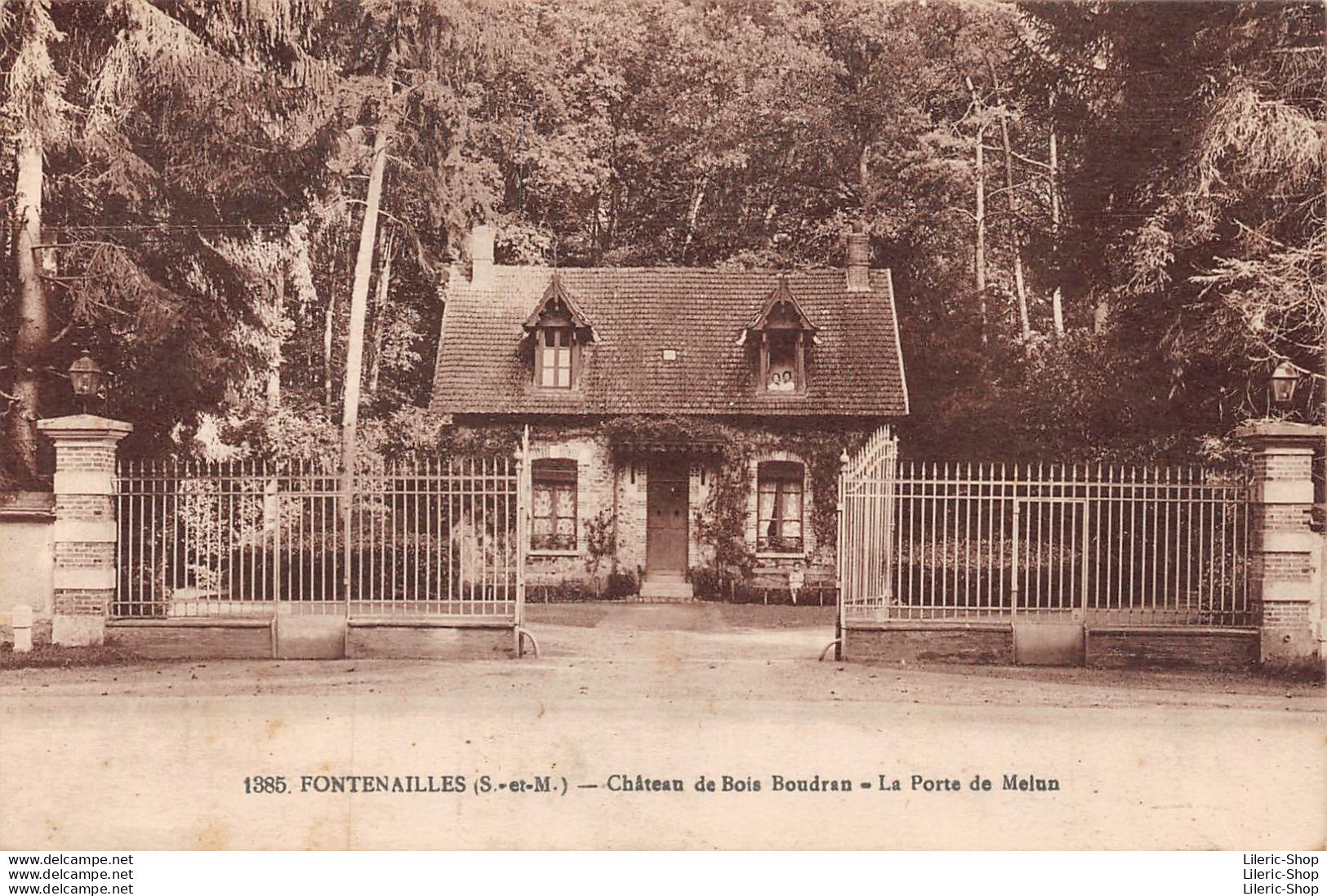 FONTENAILLES (77) CPA 1942 - Château De Bois Boudran - La Porte De Melun - E. MIGNON, Phot-Éditeur, Nangis - Sonstige & Ohne Zuordnung
