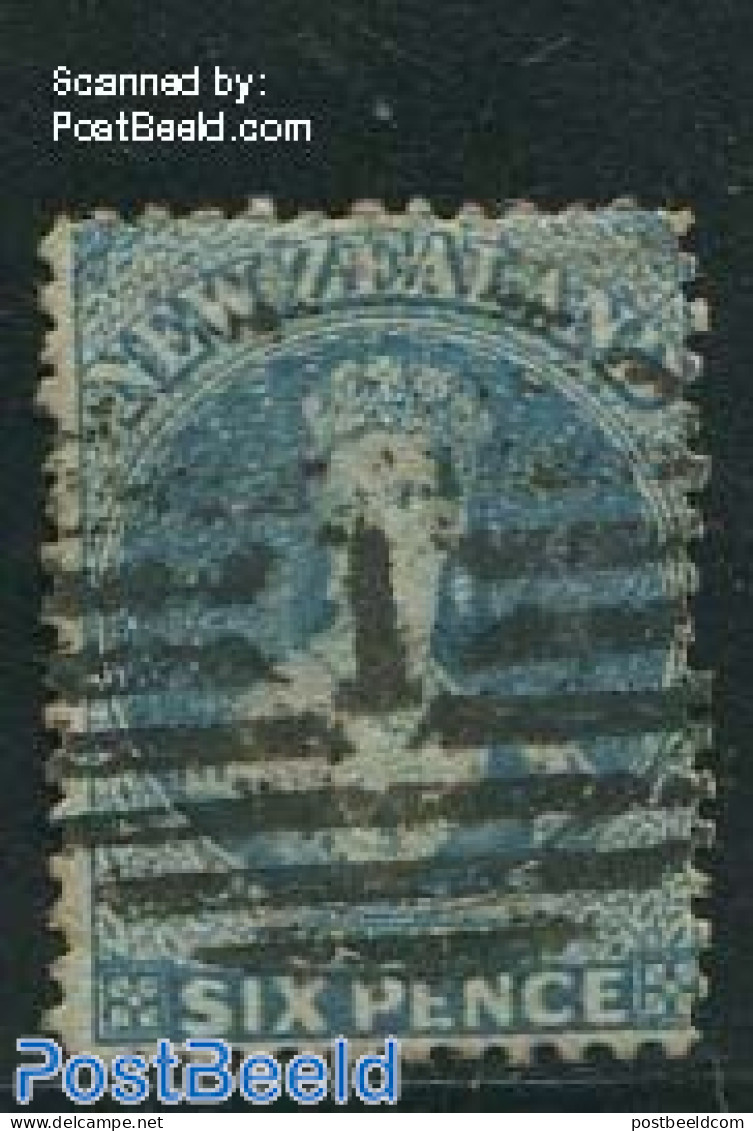 New Zealand 1871 6p Blue, Perf. 12.5, Used, Used Stamps - Oblitérés