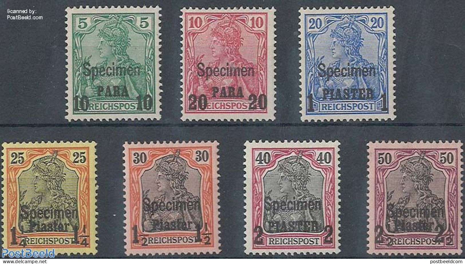 Turkey 1900 German Post, Overprints 7v SPECIMEN, Unused (hinged) - Other & Unclassified