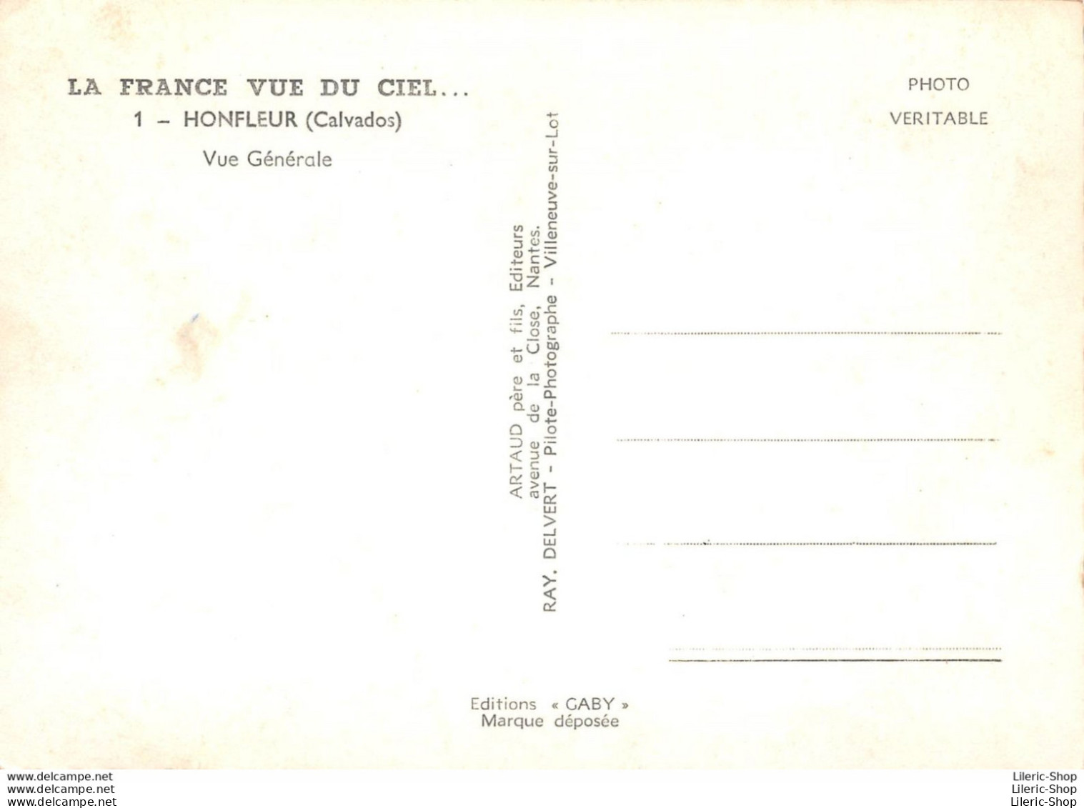 HONFLEUR (26) CPSM ±1960 - Vue Générale Aérienne  - ÉD. ARTAUD - Honfleur