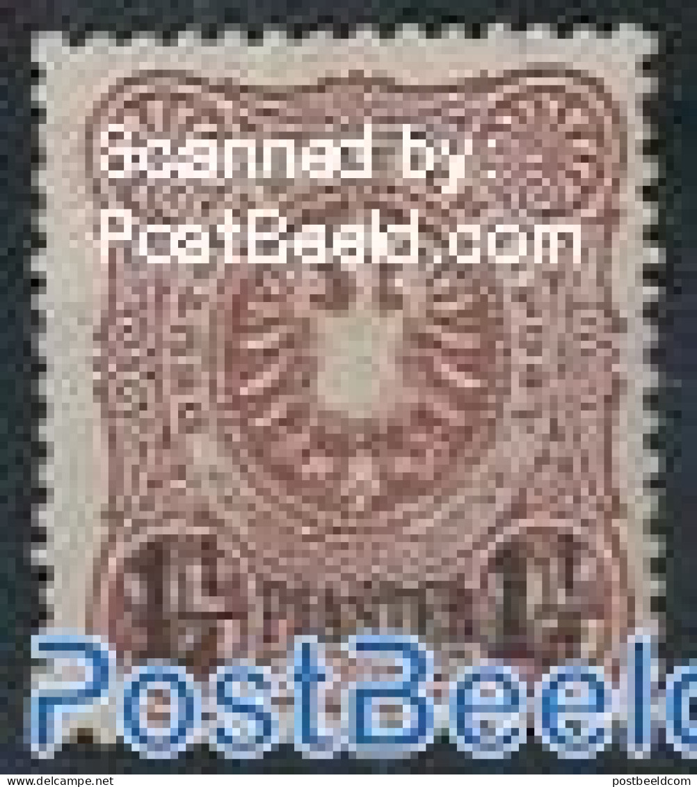 Turkey 1887 German Post, 1.25Pia On 25Pf, Orange Brown, Unused (hinged) - Sonstige & Ohne Zuordnung