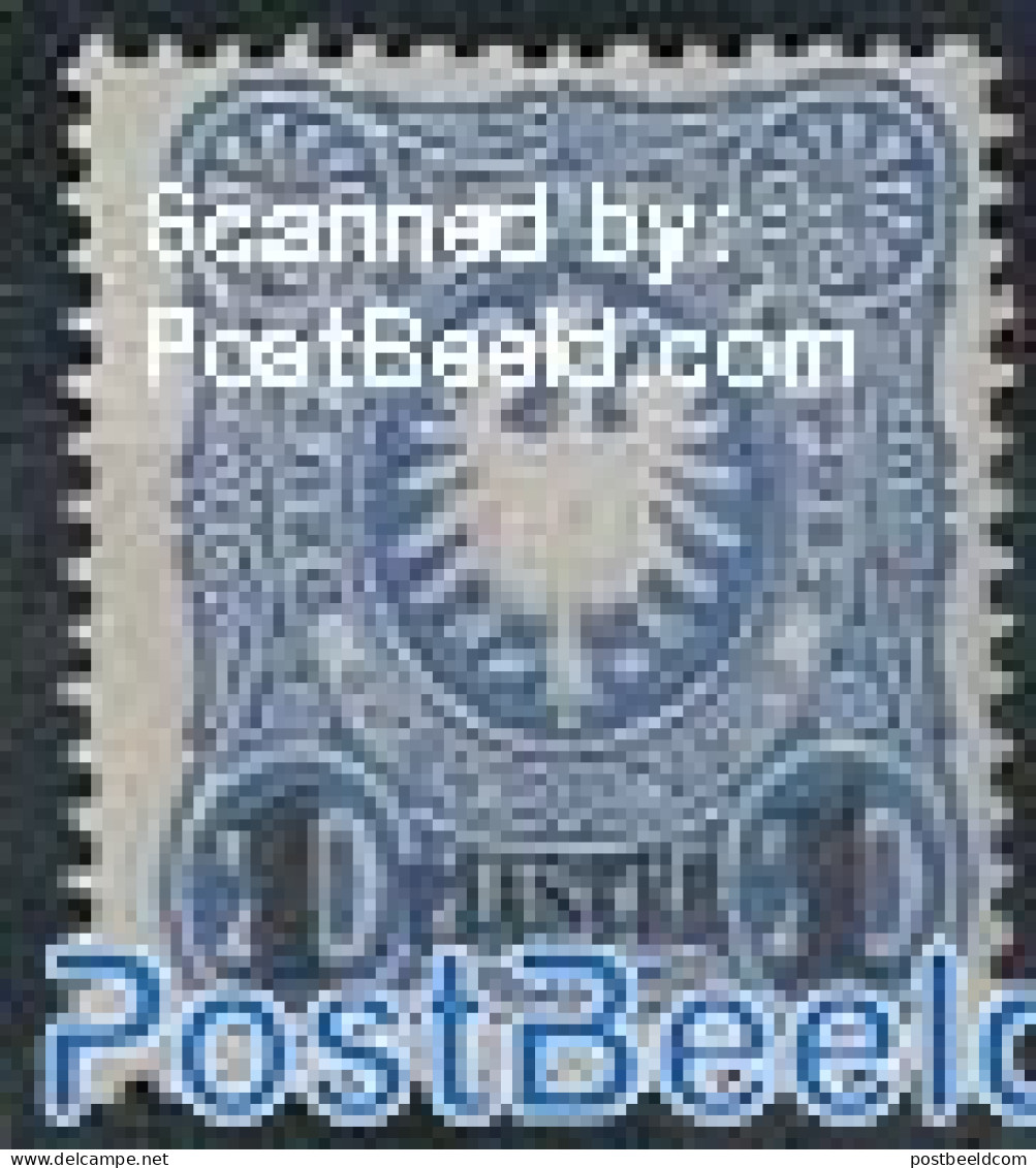 Turkey 1886 German Post, 1Pia On 20Pf, Dark Ultramarine, Unused (hinged) - Autres & Non Classés