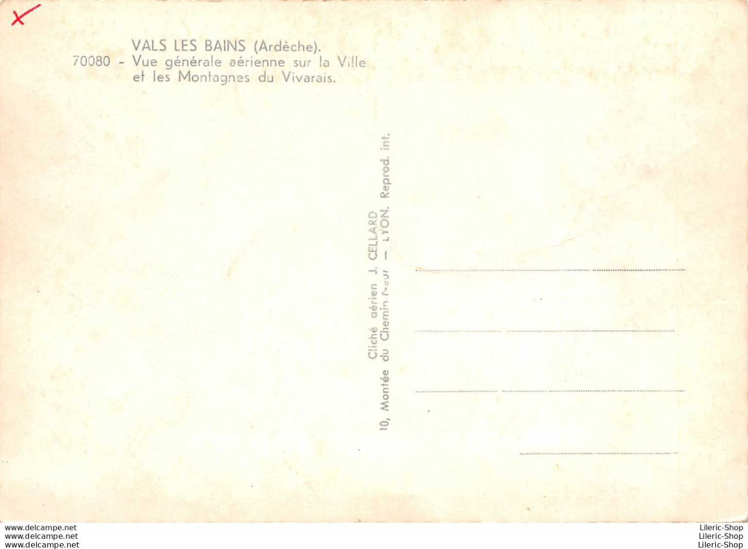VALS-LES-BAINS (07) CPSM ±1960 - Vue Générale Aérienne Sur La Ville -. Éd. J. CELLARD - Vals Les Bains