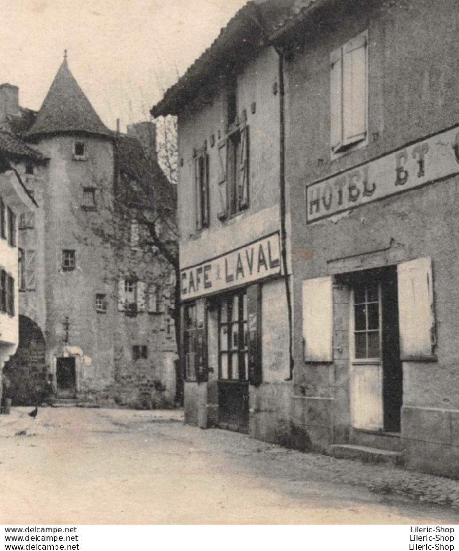 LACAPELLE-MARIVAL (46) Place Du Fort En 1925 - Café LAVAL - Magasins - Pancarte Publicitaire Pneus MICHELIN Vélo - Lacapelle Marival