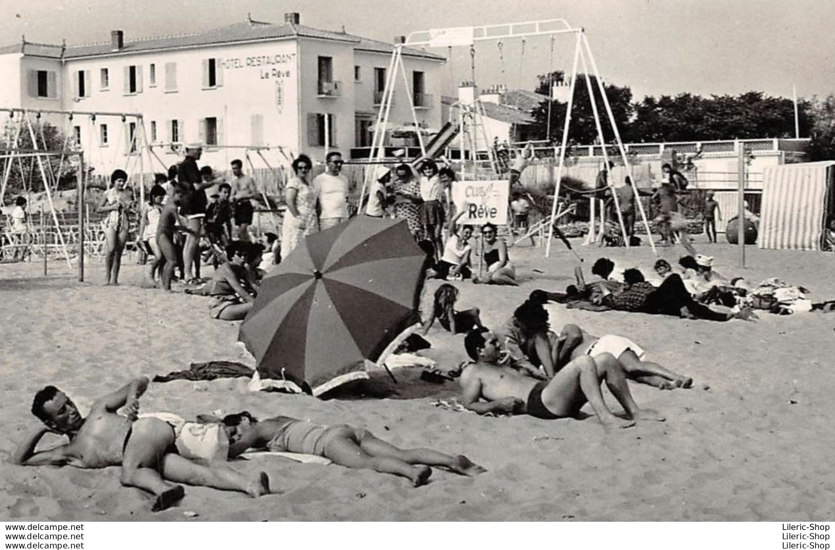 LA TRANCHE-SUR-MER (17) - CPSM 1960 Hôtel "Le Rêve" - La Plage - Beach Family Swimsuit Woman Man And Kids - Autres & Non Classés