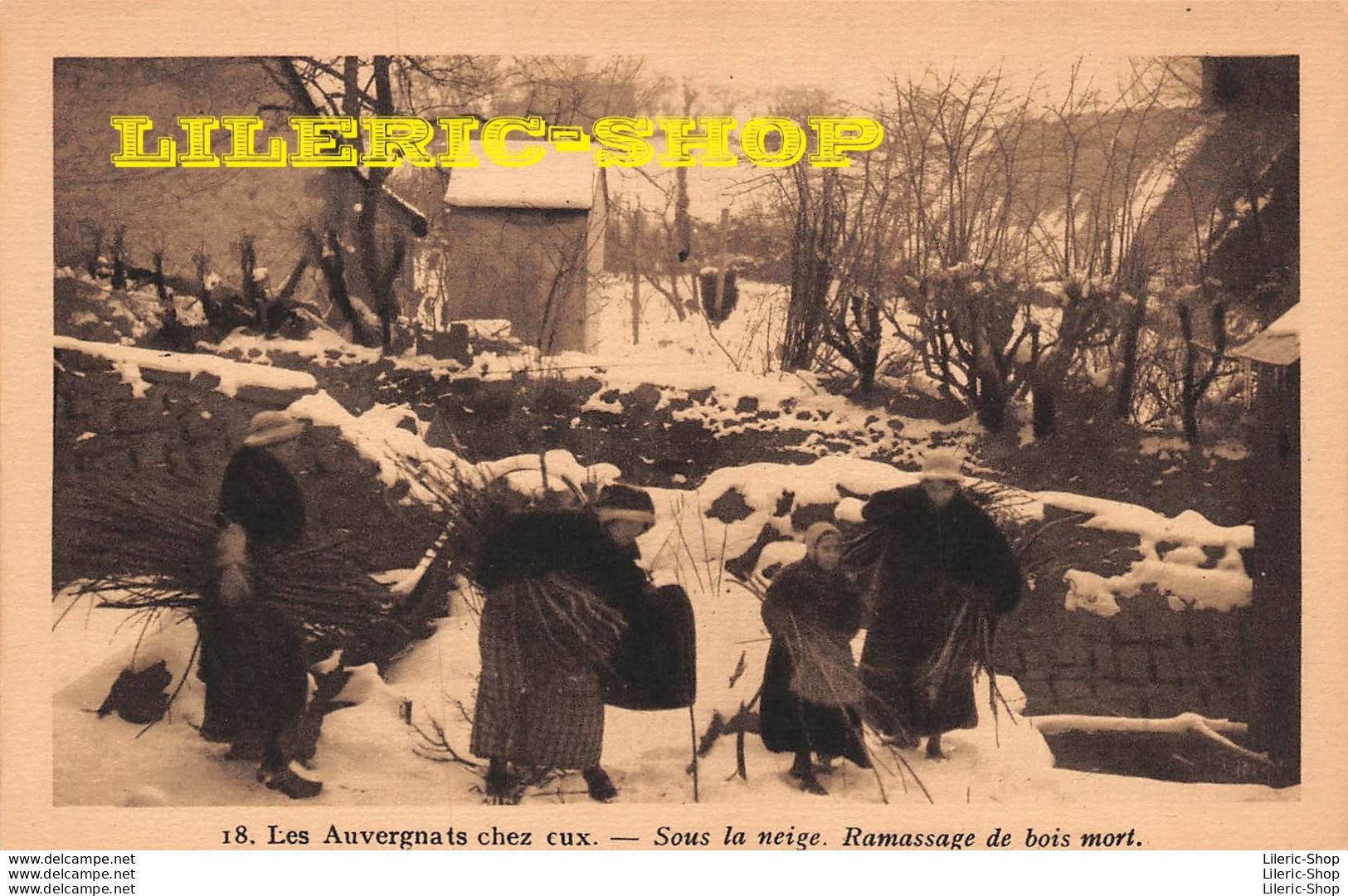 Série " LES AUVERGNATS CHEZ EUX " N°18 - Métier - Les Ramasseuses De Bois Mort - Héliogravure COMBIER - Auvergne