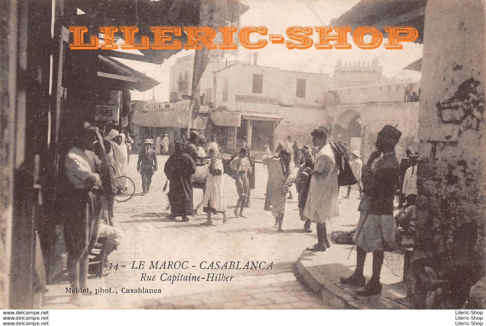 Maroc, CASABLANCA, Rue Du Capitaine-ILHER - Charcuterie Du GRAND SOCCO - Cachet Militaire - MAILLET, Phot. Casablanca - Casablanca