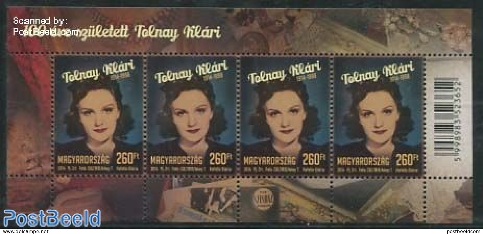 Hungary 2014 Tolnay Klari M/s, Mint NH, Performance Art - Theatre - Unused Stamps